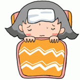 病気の男の子のイラスト