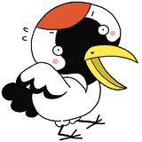 驚く鶴のイラスト