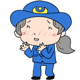 照れる女性警察官のイラスト