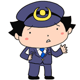 困る男性警察官のイラスト