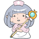 緊張する白魔法使いのイラスト