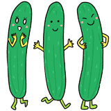 3本セットのキュウリのイラスト