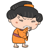 嫉妬する江戸の町娘のイラスト