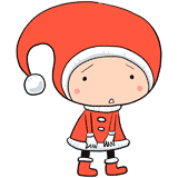 困る小人のサンタのイラスト