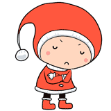 悩む子供サンタクロースのイラスト