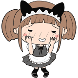 恥ずかしそうな女の子のメイドのイラスト