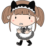 困る猫耳メイドのイラスト