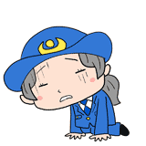 落ちこむ女性警察官のイラスト