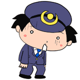 落ちこむ男性警察官のイラスト