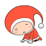 落ちこむ小さなサンタのイラスト
