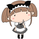 考えるメイドの女の子のイラスト