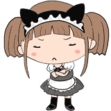 悩むメイド少女のイラスト