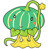 疲労回復に緑のカボチャのイラスト