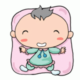 笑顔で寝てる赤ちゃんのイラスト
