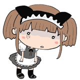落ち込むメイド少女のイラスト