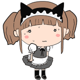 緊張する女の子のメイドのイラスト