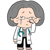 泣く女性の医者のイラスト