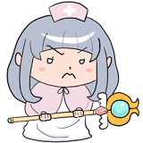 悔しそうな白魔法少女のイラスト