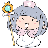 喜ぶ白魔法使いの女の子のイラスト