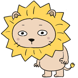 無表情のライオンのイラスト