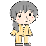 微笑むパジャマの女性のイラスト