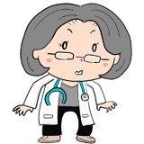 驚く女性の医者のイラスト