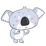 動揺するコアラのイラスト