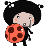 泣くナナホシテントウのイラスト