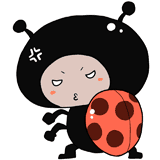 怒るテントウムシのイラスト
