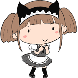 やる気をだすメイド少女のイラスト