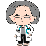 困る女性の医者のイラスト