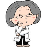 考える女性の医者のイラスト