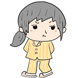 怒るパジャマの女性のイラスト