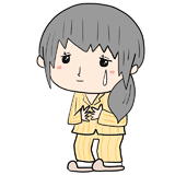 泣く女性の入院患者のイラスト