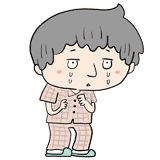 泣くパジャマの男性のイラスト