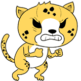 怒るチーターのイラスト