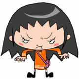 睨む女の子のイラスト