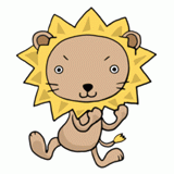 踊るライオンのイラスト