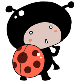 考えるナナホシテントウのイラスト