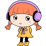 ヘッドホンの女の子のイラスト