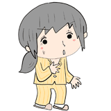 驚く入院患者の女性のイラスト