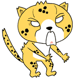 驚くチーターのイラスト