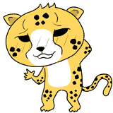 照れるチーターのイラスト