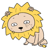 元気がないライオンのイラスト