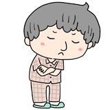 悩む入院患者男性のイラスト
