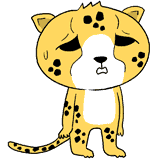 困るチーターのイラスト