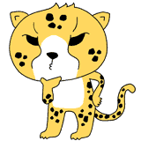 考えるチーターのイラスト