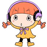 驚くヘッドホンの女の子のイラスト