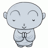 目を閉じるお地蔵さんのイラスト