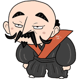 画策する斎藤道三のイラスト